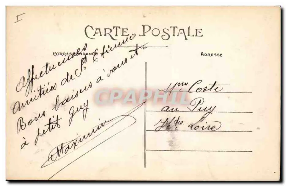 Saint-Étienne — Praça Marengo — A Prefeitura — Edição M. M. n° 248 - Verso