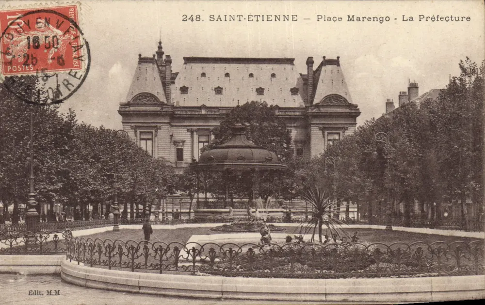 Saint-Étienne — Place Marengo — A Prefeitura — Edit. M.M. n°248 - Frente