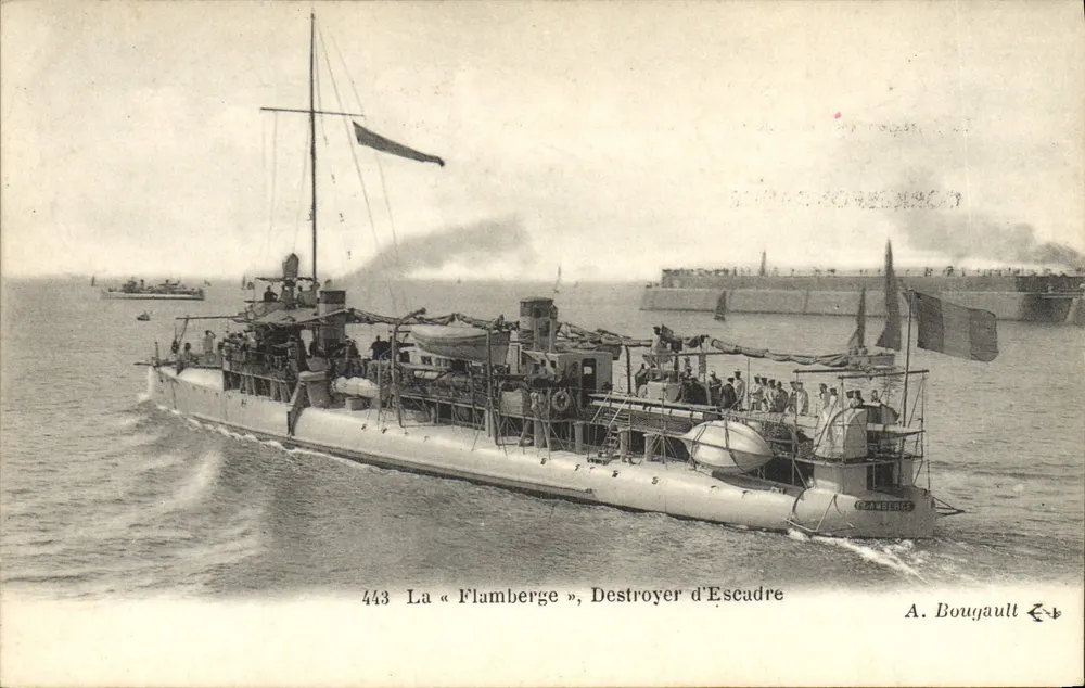 Die « Flamberge », Flottentorpedoboot — A. Bougault, n° 443 - Vorderseite