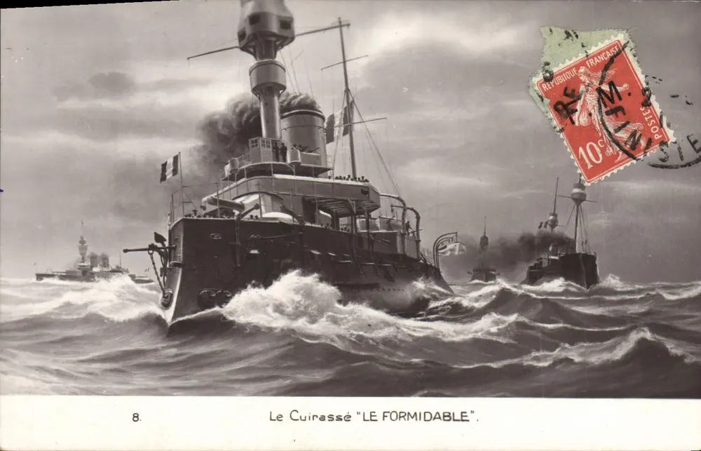 O Cuirassado "LE FORMIDABLE" — ilustração marítima — editor desconhecido, n° 8 - Frente