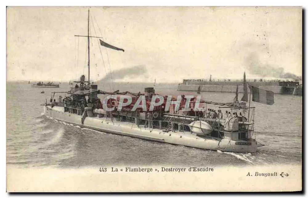 Die « Flamberge », Zerstörer der Flotte — A. Bougault, n° 443 - Vorderseite