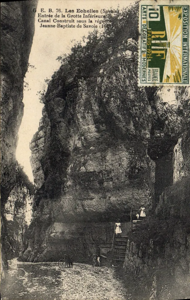 Les Échelles (Savoie) — Eingang zur unteren Höhle — Kanal gebaut während der Regentschaft von Jeanne-Baptiste de Savoie — Verlag Hamet, Nr. G.E.B. 76 - Vorderseite