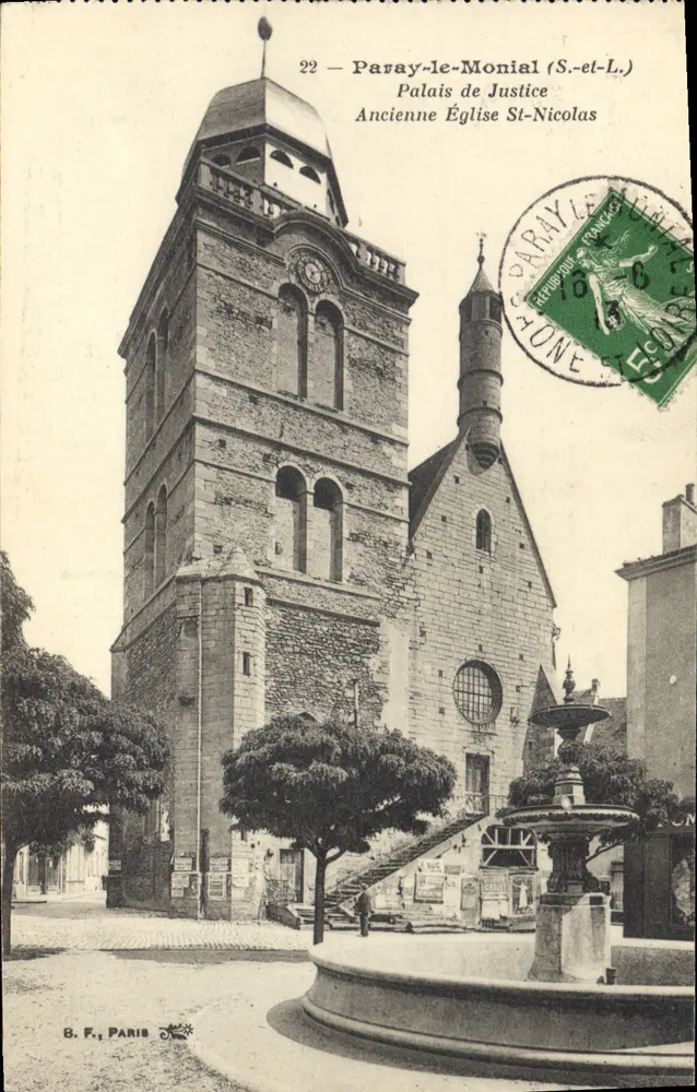 Paray-le-Monial (S.-et-L.) — Palast der Justiz, ehemalige Kirche St-Nicolas — B. F., Paris - Vorderseite