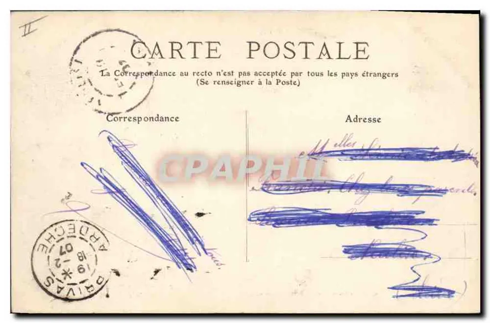 Prévias — Das Gerichtsgebäude und die Fontäne — C. Artige fils, Verlag, Aubenas (Ardèche) — Nr. 87 - Rückseite