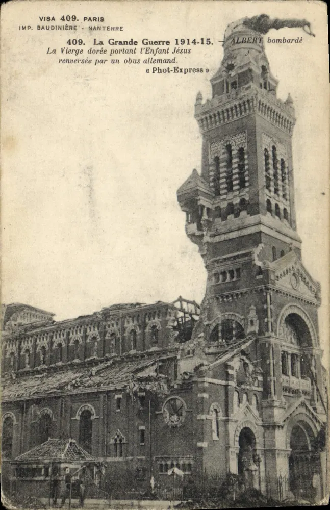 Kirche Saint-Albert in Nanterre — während des Ersten Weltkriegs 1914-15 bombardiert — IMP. BAUDINIÈRE - Vorderseite