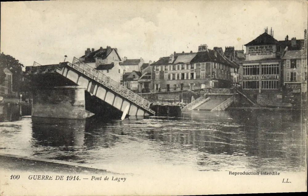 Brücke von Lagny — Krieg 1914 — Verlag I.L. Nr. 100 - Vorderseite