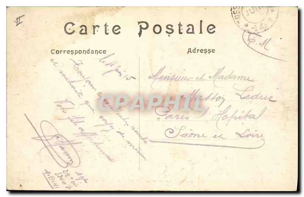In der Elsass — Reiter auf Pferd in einem Graben, geschaffen durch eine deutsche Granate in Belfort-le-Bas — J. B. Schmitt et fils, Verlag in Belfort - Rückseite