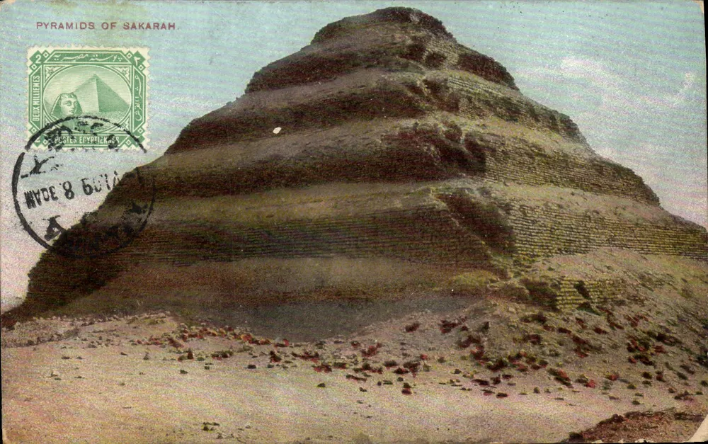 Piramidi di Sakarah — Egitto — editore Lichtenstern & Harari, n°193 - Recto