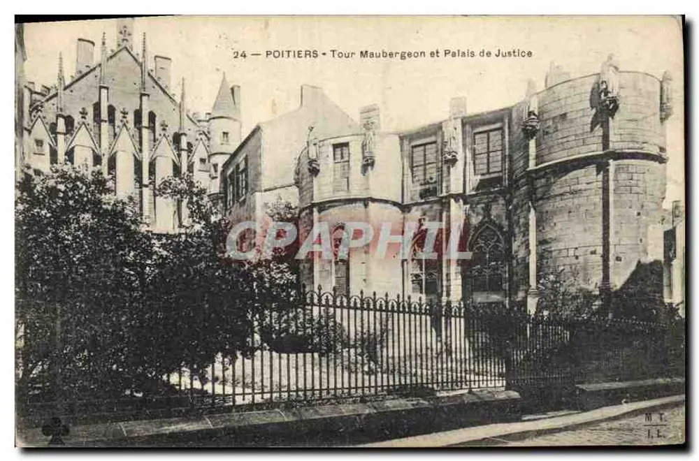 Poitiers — Tour Maubergeon und Palais de Justice — Verlag M.L. n°24 - Vorderseite
