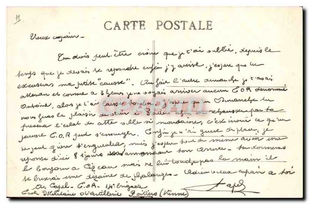 Poitiers (Vienne) — Das Palast der Justiz — Der Saal der Verlorenen Schritte (Kamine und Glasfenster des 14. Jahrhunderts des ehemaligen Palastes der Herzöge von Aquitanien und Grafen von Poitou) — Verleger: Verleger R. Poitiers, Nr. 44 - Rückseite