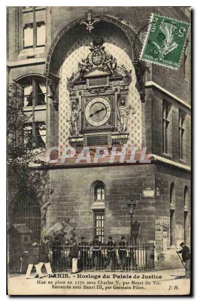 Paris — Uhr des Palais de Justice — J. H. - Vorderseite