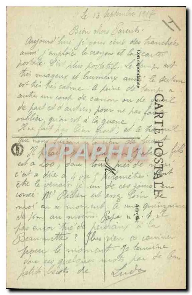 Furnes - Maschinengewehrfahrzeuge vor dem Hauptquartier des Königs Albert — L. C. H. Paris, n° 97 - Rückseite