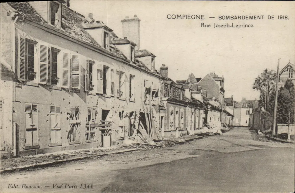 Compiègne — Bombardierung 1918. Rue Joseph-Leprince. - Vorderseite
