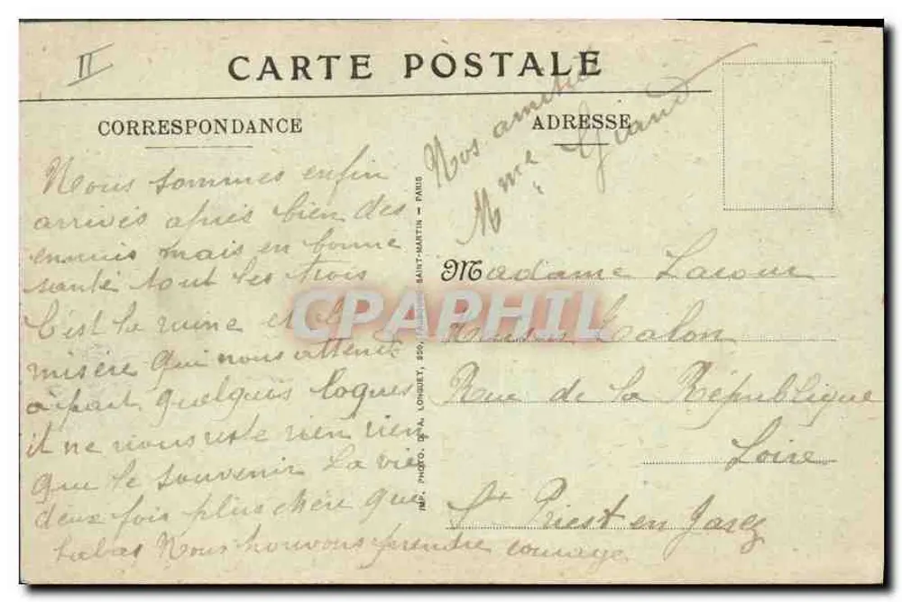Compiègne — Bombardierung 1918. Rue Joseph-Leprince. - Rückseite