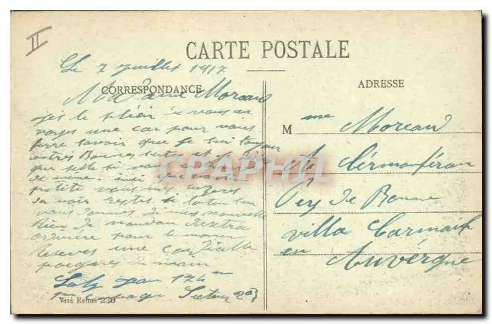 Reims während der Jahre der Bombardements 1914-15-16 — Rue de Beine (Faubourg Cérès) — Sammlung G. Dubois, Reims - Rückseite
