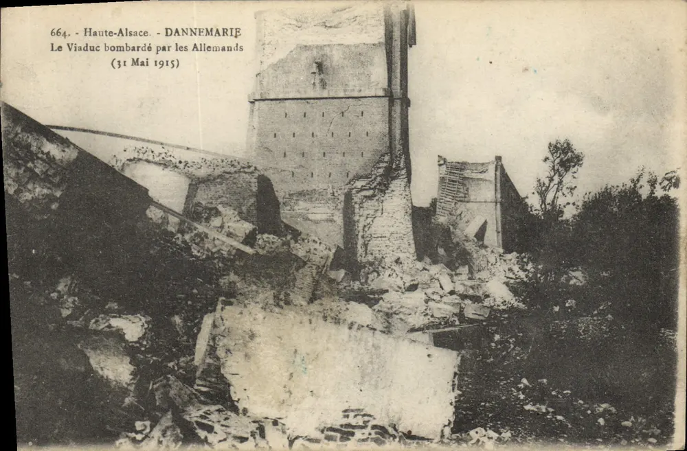 Dannemarie - Der von den Deutschen bombardierte Viadukt (31. Mai 1915) — Antike Ansichtskarte n°664, Ausgabe Maourne, Louvigny de France, Belfort - Vorderseite