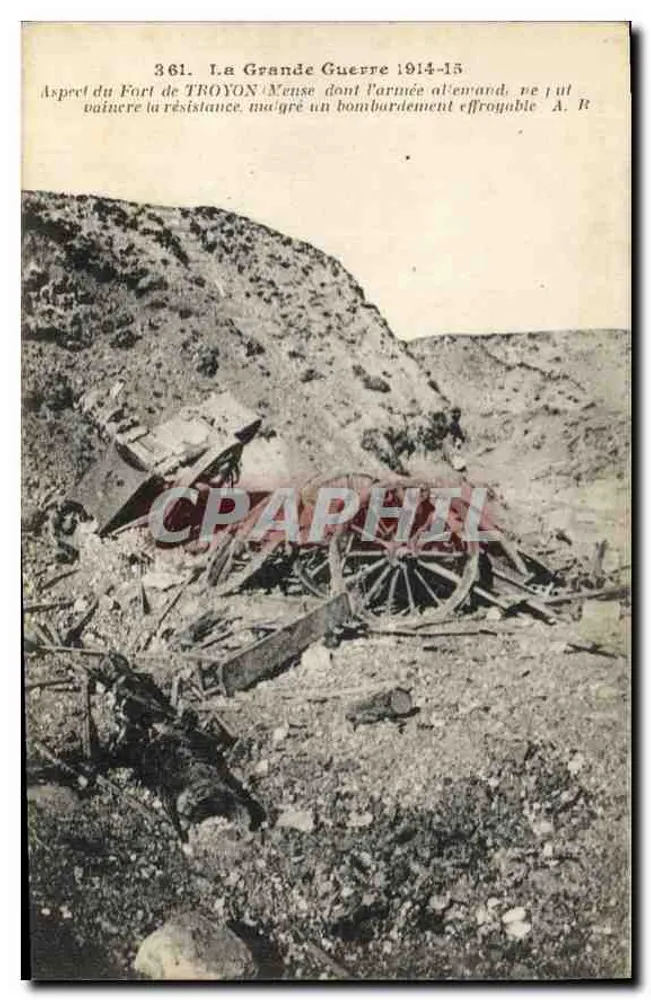 Forte di Troyon — Aspetti dopo il bombardamento — A. R. (n° 361) - Recto