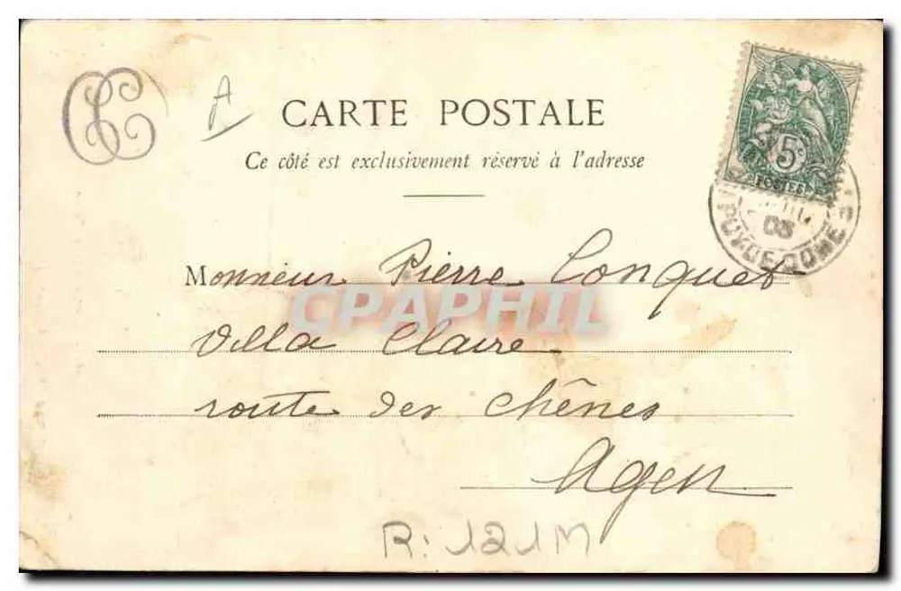 Auvergnate e sua Cabra — 288 — Lib. Bougé-Béal, 21, Rue de l’Ecu, Clermont-Ferrand - Verso