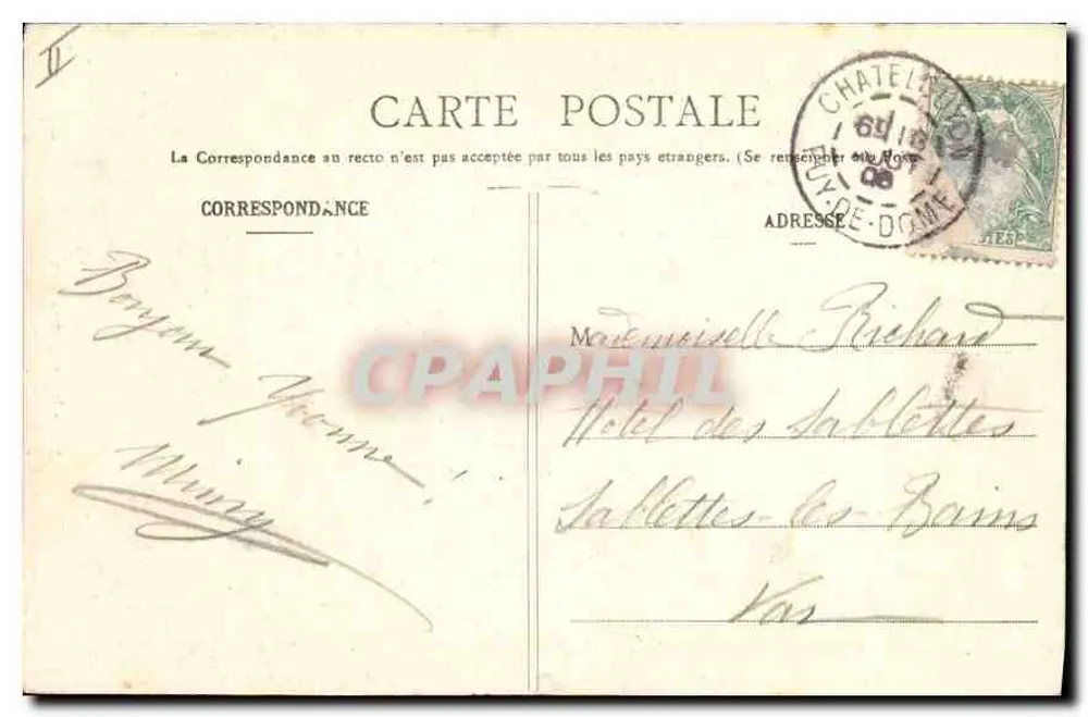 Giovani Auvergnate — 371 — Lit. Bougd-Béal, 21, Rue de l’Ecu, Clermont-Ferrand - Verso