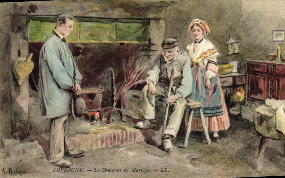 Auvergne — A Proposta de Casamento — A. Robiquet — LL. - Frente