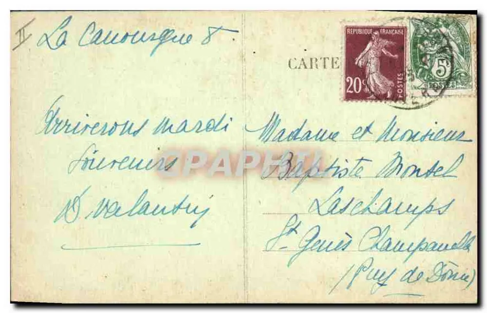 Vis-à-Vis — A Bourrée de Aubergne — Editor Vis-à-Vis, n° 6262 - Verso