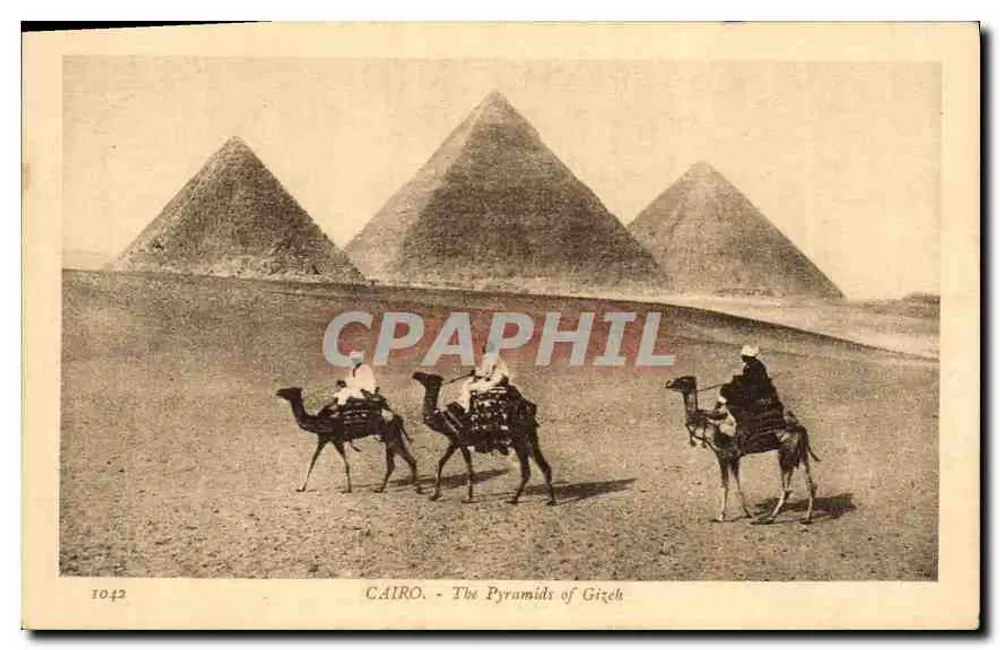 Cairo - De piramiden van Gizeh — uitgever Lehner & Landrock, n° 1042 - Voorkant