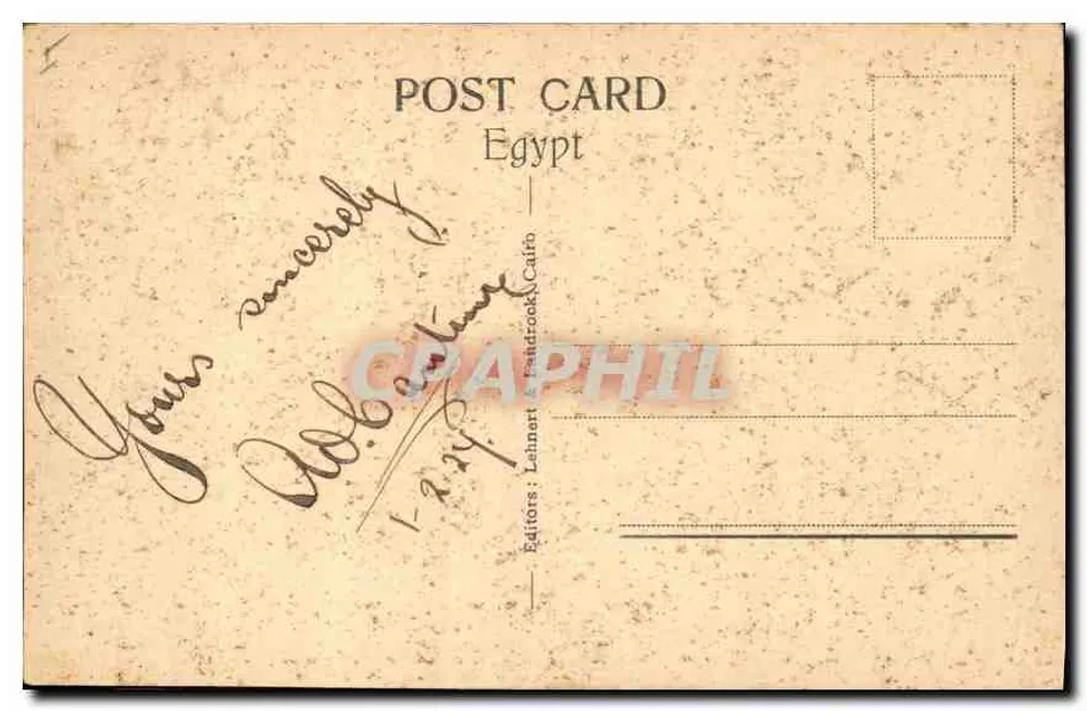 Cairo - Evenlide — Editor Lehner & Handrook, n° 1060 - Verso