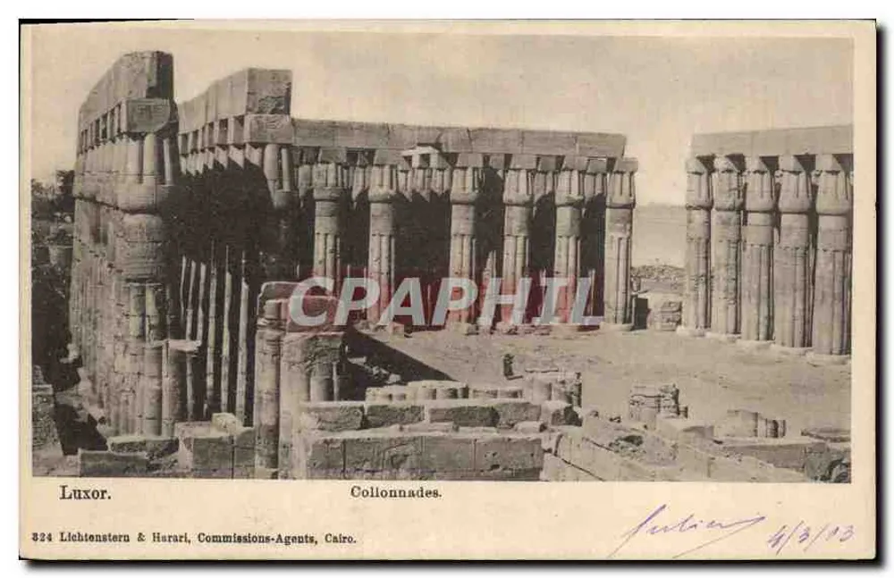 Luxor — Colunatas — Lichtenstern & Harari, Commissions-Agents, Cairo, n°324 - Frente