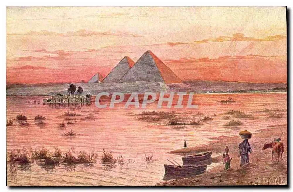 Cairo — Pirâmides — The Cairo Postcard Trust, Série 1, n°1 - Frente