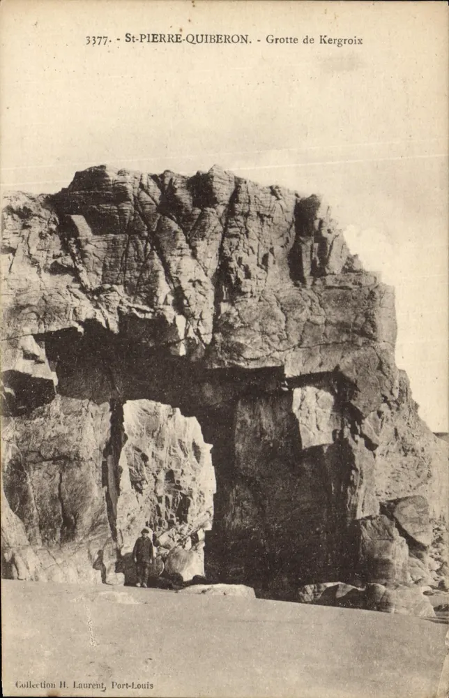 St-Pierre-Quiberon - Gruta de Kergroix — Coleção H. Laurent, Port-Louis, n° 3377 - Frente