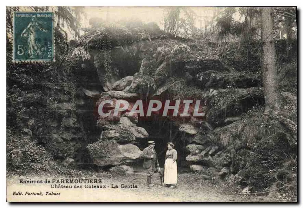 Umgebung von FAREMOUTIERS — Schloss der Coteaux - Die Höhle — Edit. Fortuné, Tabacs - Vorderseite