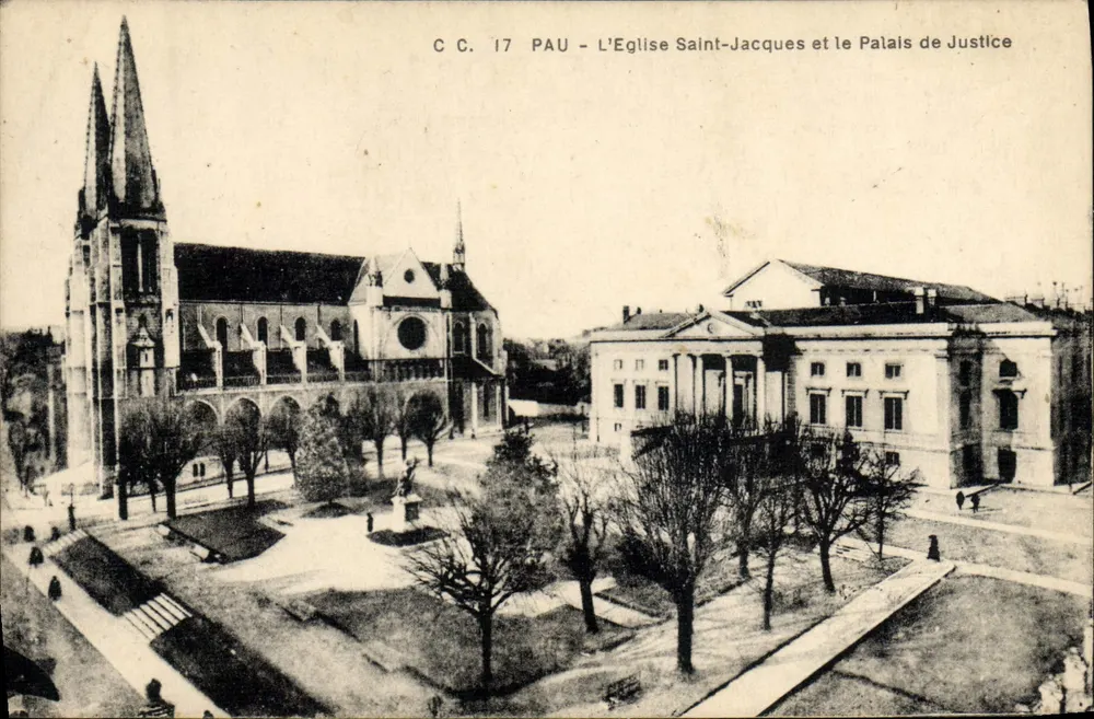 Pau - Die Kirche Saint-Jacques und das Palast der Justiz — C.C. 17 - Vorderseite
