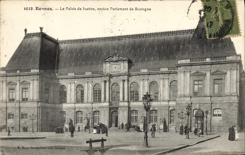 Rennes — Das Palais de Justice, ehemaliges Parlament der Bretagne — E. Mary-Roussellière Verlag, Rennes - Vorderseite