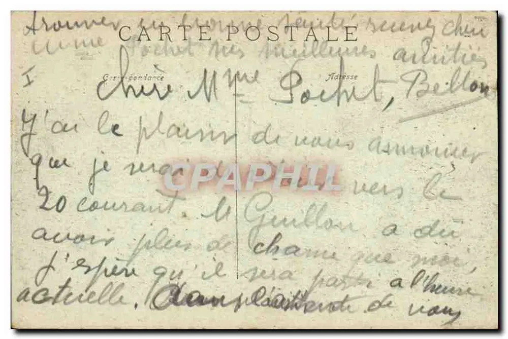 Destruição em Bellon — 14/6/1919 — editor não identificado - Verso