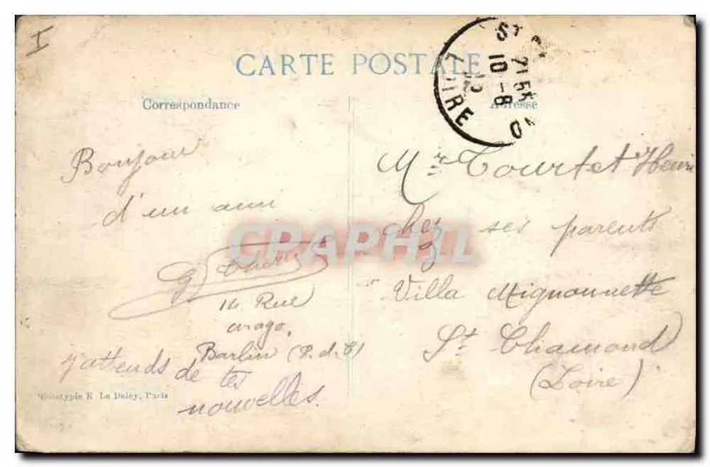 Vermelles (Pas-de-Calais) — Place de l'Église nach den Kämpfen 1914-15 — Verlag: E. Le Doley - Rückseite