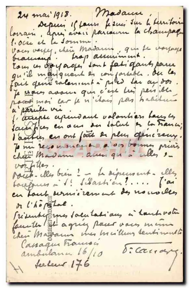 Bey-sur-Seille (M.-et-M.) — Innenansicht der zerstörten Kirche — La Bastille, lib. édit. Lasfrille - Rückseite