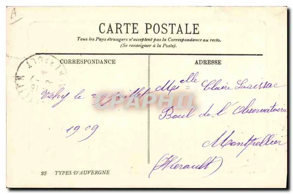 Um Bapteonne — Tipos da Auvergne — Editor LL - Verso