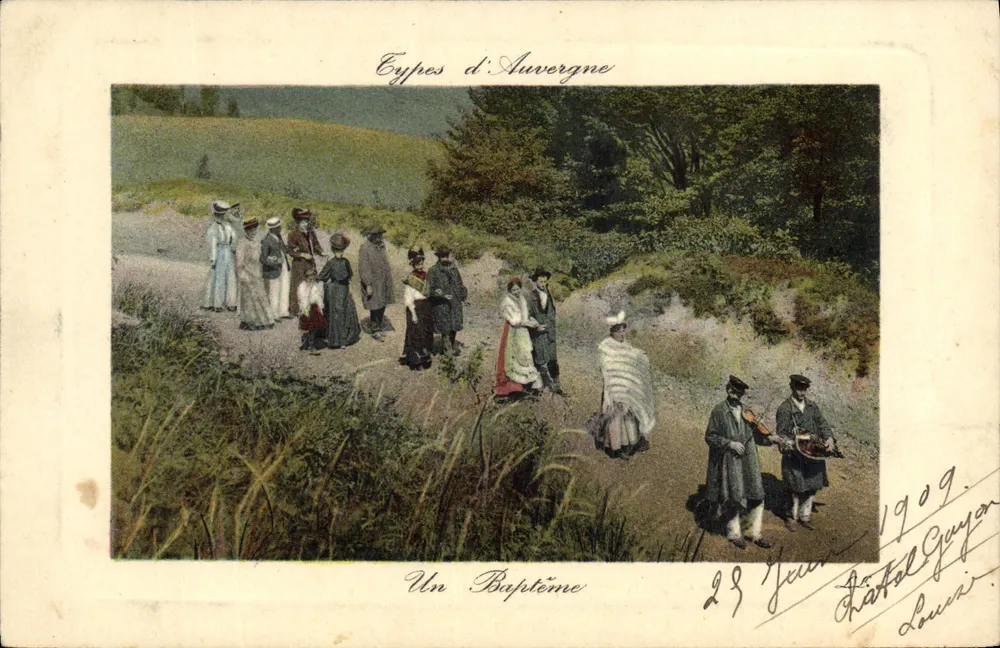 Eypes d'Auvergne — Um Batismo — Editor: Léon Guyon, n° 23 - Frente