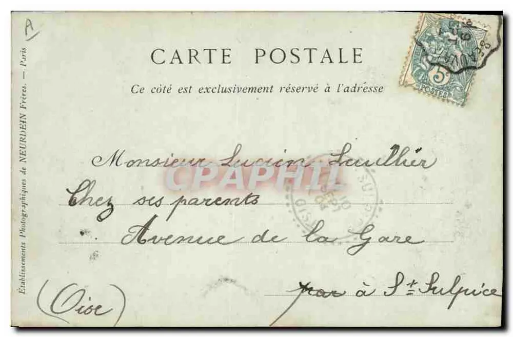 Auvergne — Uma Noiva — Coleções ND Phot, n°101 - Verso