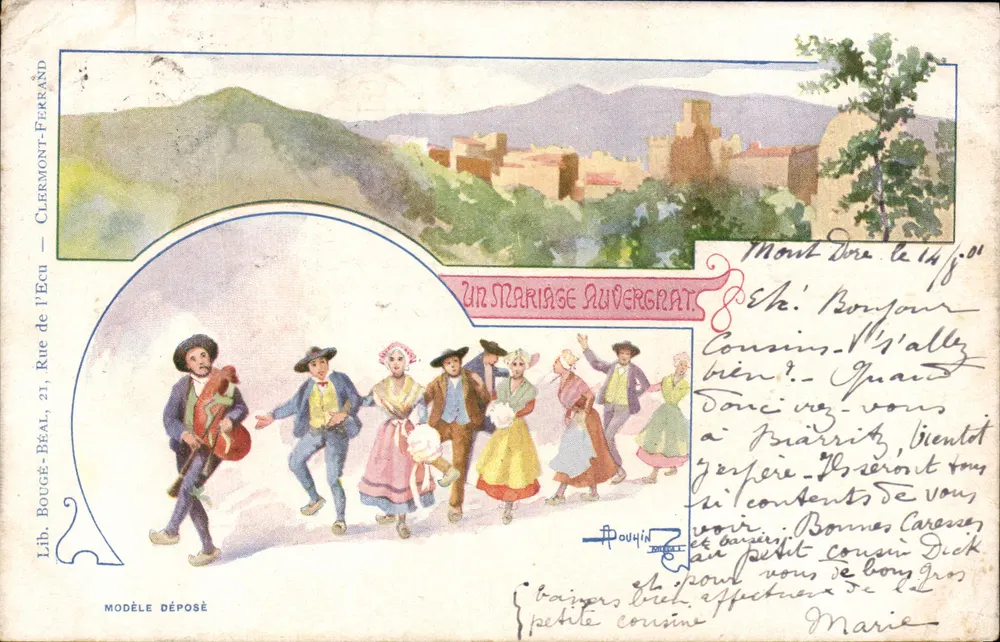 Um Casamento Auvergnat — Mont-Dore — Lib. Bougé-Béal, Rue de l’Écu, Clermont-Ferrand - Frente