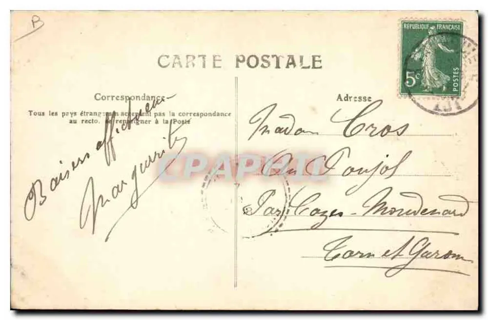L'Auvergne — Casal Feliz — I.L. n°305 - Verso