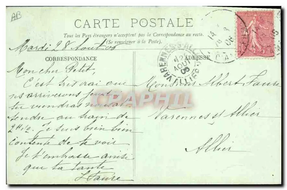 Alte Bauernfrau — LL. — Typen der Auvergne n°16 - Rückseite