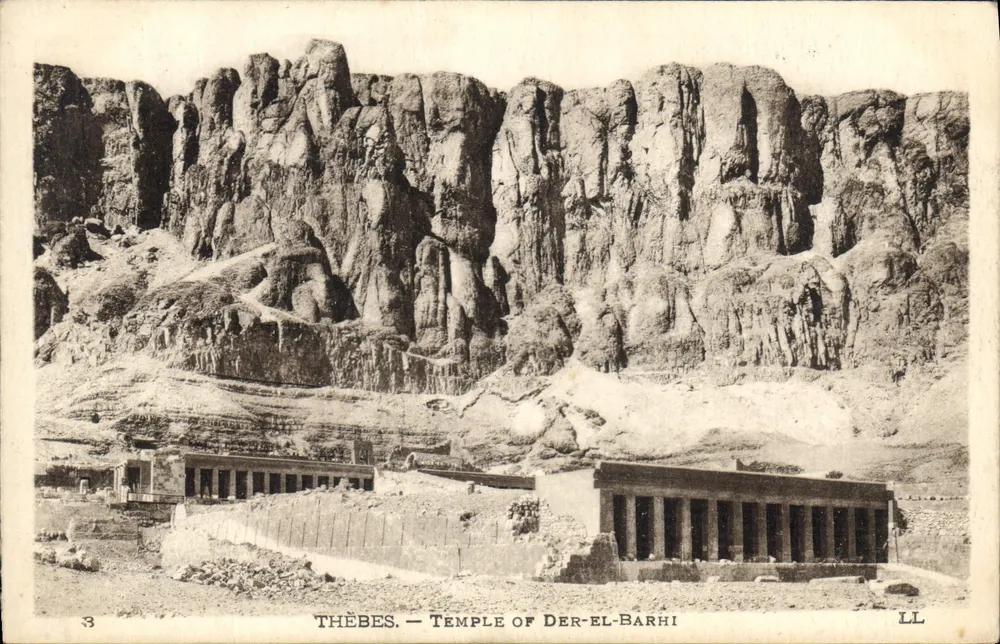 Tebas — Templo de Der-el-Barhi — Imp. LYP & Cie, Paris, LL - Frente