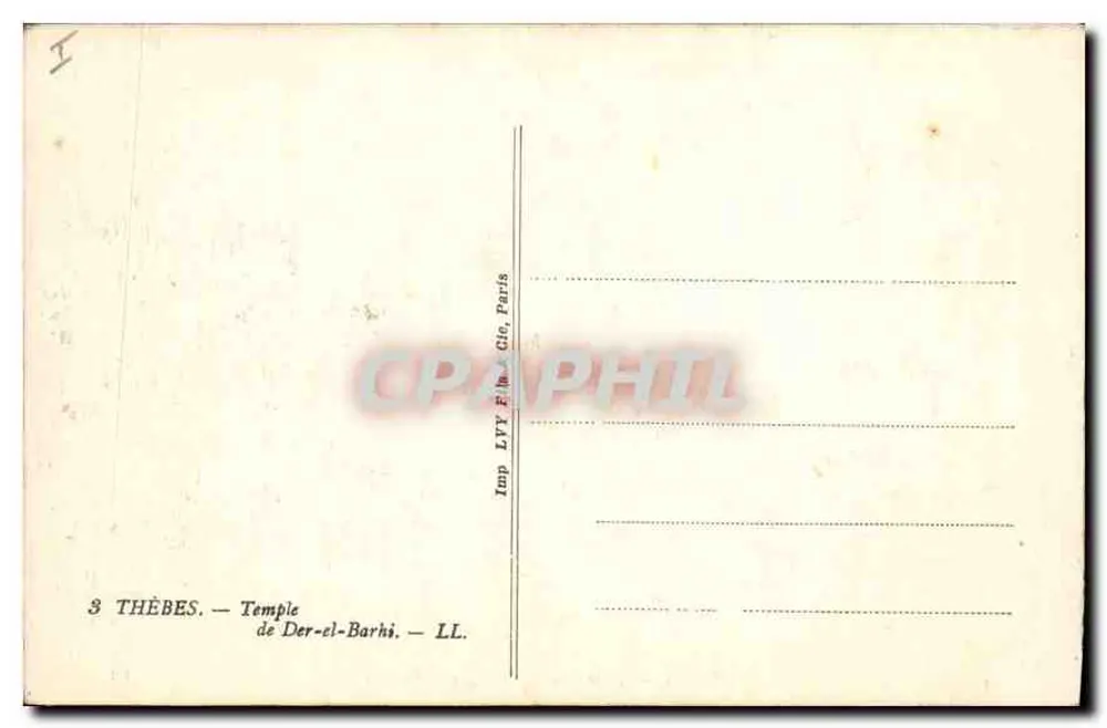 Tebas — Templo de Der-el-Barhi — Imp. LYP & Cie, Paris, LL - Verso