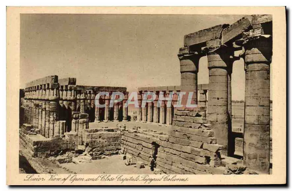 Ansicht von Karnak — offene und geschlossene Kapitelsäulen — Gaddis & Seif, Luxor, Serie 103 Nr. 205 - Vorderseite