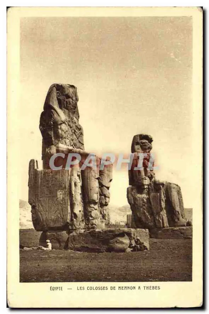 Egito — Os Colossos de Memnon em Tebas — Braun & Cie, Paris - Frente