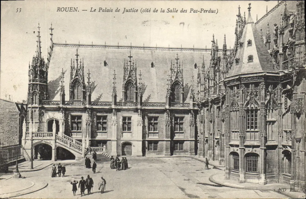 Rouen — Das Palast der Justiz (Seite des Saales der Verlorenen Schritte) — ND Photo, n°53 - Vorderseite