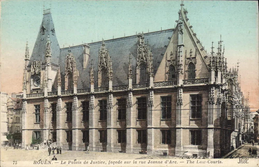 Rouen — Das Palast der Justiz, Fassade auf der Straße Jeanne d'Arc — JND Phot. - Vorderseite