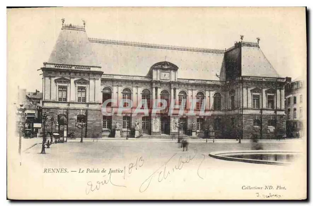 Rennes — O Palácio de Justiça — Coleções ND. Fot. - Frente