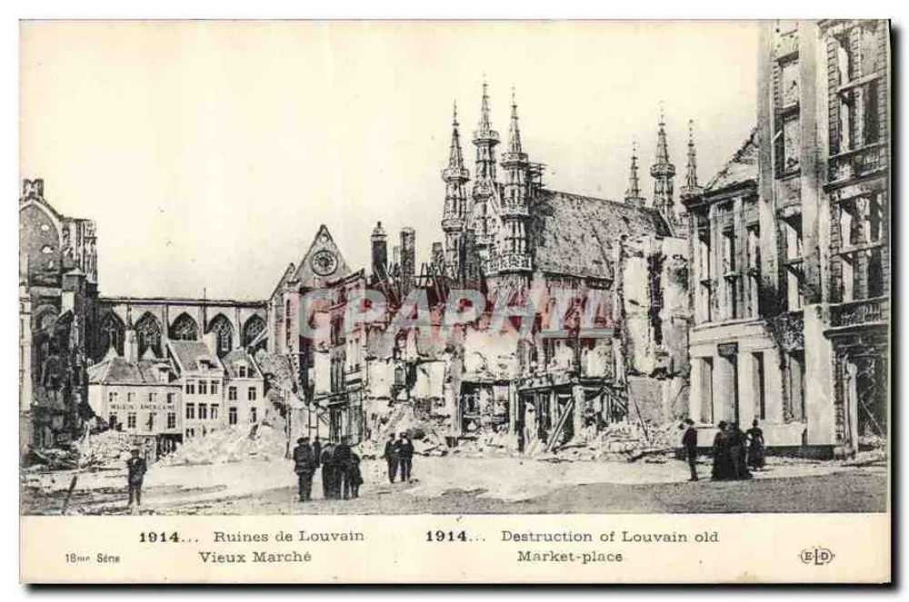 Ruinen von Louvain — 1914 — Verlag ELD - Vorderseite
